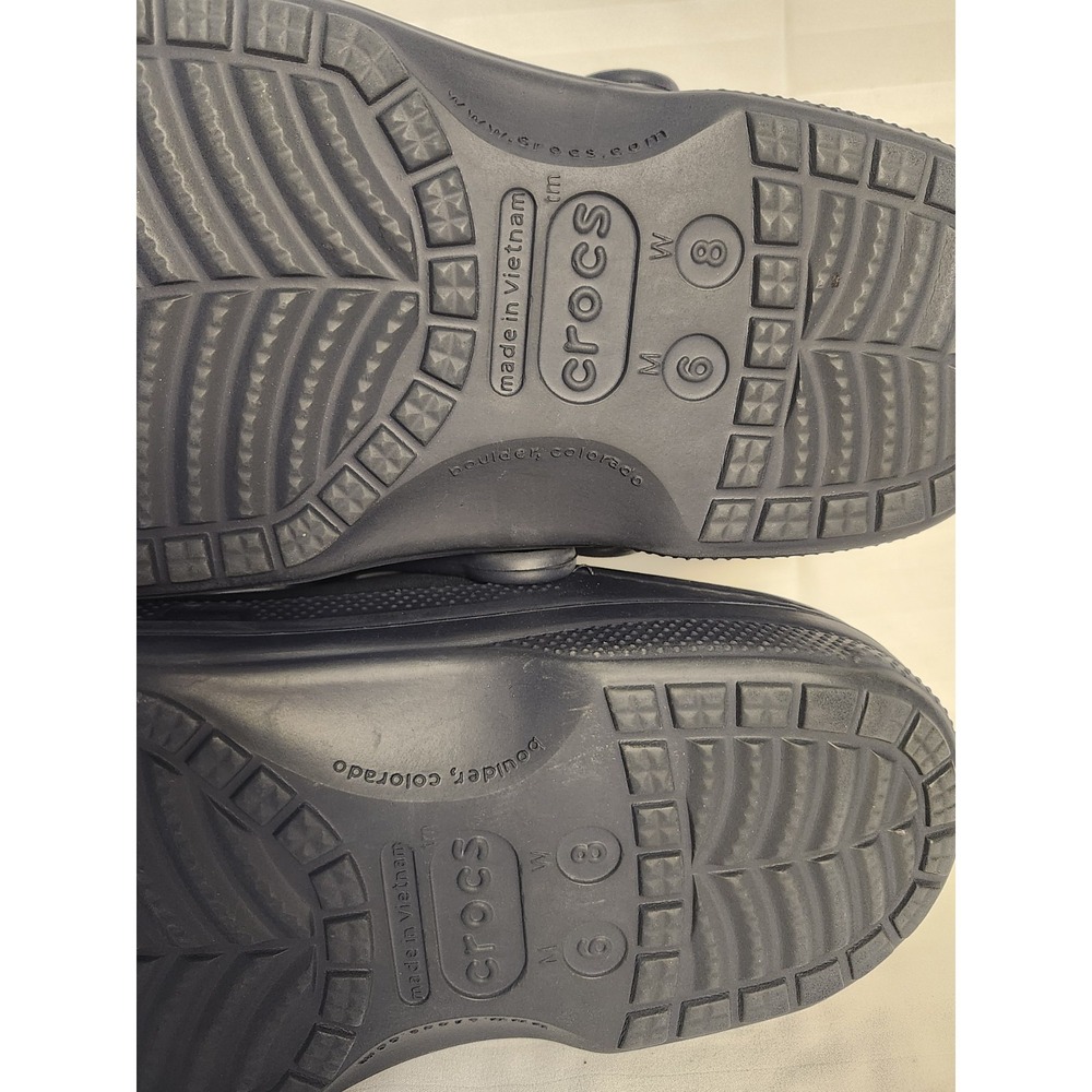 Crocs Classic Lined Slip On Clogs Shoes Sandals Navy Blue Mens 6  Womens 8 - Picture 6 of 6